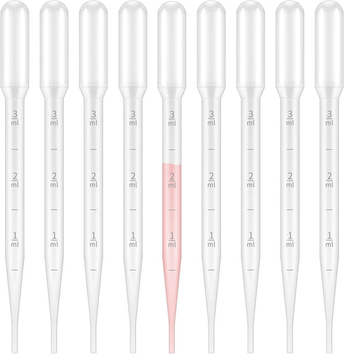 KINGLAKE 3ML Plastic Transfer Pipettes, Graduated, Pack of 100, Essential Oils Makeup Tool