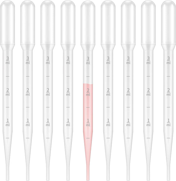 KINGLAKE 3ML Plastic Transfer Pipettes, Graduated, Pack of 100, Essential Oils Makeup Tool