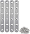 4 Pieces Stainless Steel Straight Brace (6.1 x 0.7 inch) with 24 Screws Included, Flat Straight Brackets