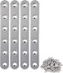 4 Pieces Stainless Steel Straight Brace (6.1 x 0.7 inch) with 24 Screws Included, Flat Straight Brackets