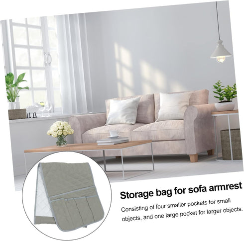 PRETYZOOM Polyester Sofa Bedside Pouch - Organizer for Remotes & Snacks