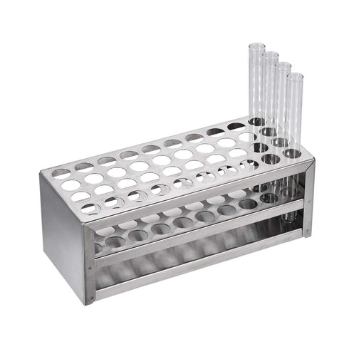 uxcell 304 Stainless Steel Test Tube Holder Lab Stand Rack, 40 Hole 3 Layer for 14-16mm Tubes