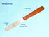 Dental Lab 8" Straight Spatula Set of 3, Plaster Alginate Mixing Stainless Steel with Wooden Handle