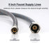 Faucet Supply Lines, ARCORA 9" Length Bathroom Kitchen Faucet Connector Braided Nylon Water Supply Line 3/8" Comp x 1/2" Comp 2Pcs (1 Pair)