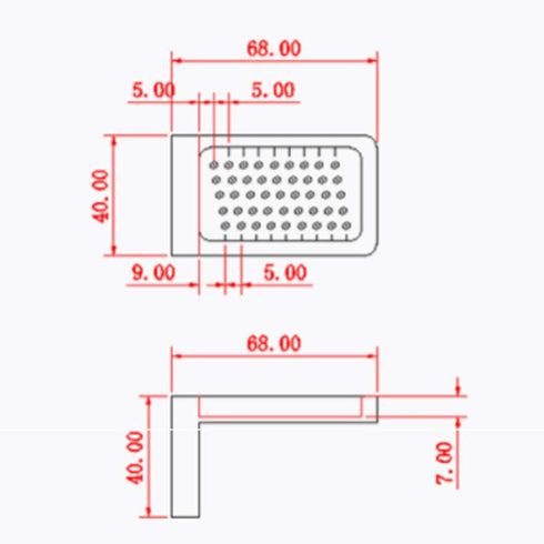 T Type Scribe Sign Measuring Tool, Calibration Ruler Red Woodworking T Type Aluminum Alloy Scribe Sign Measuring Tool, Ruler