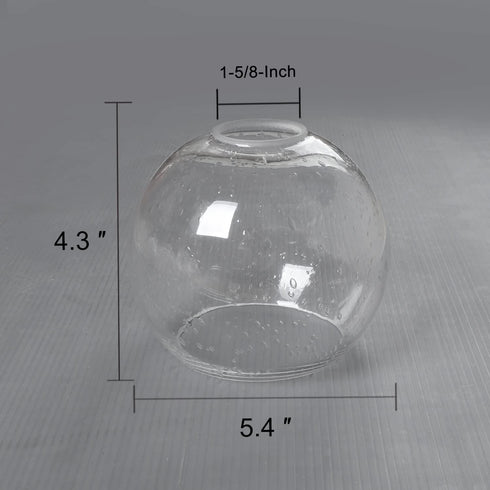 1-5/8-inch G0091 Clear Seeded Glass Globe Lamp Shades Replacement Lampshade Cover with for Wall Sconce Pendant Lighting