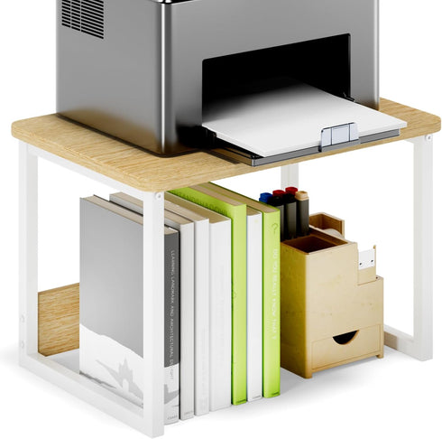 MARTY Printer Stand with Storage for Desk, Desktop Printer Stand Shelf Organzier for