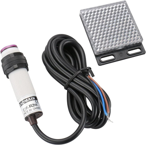 Baomain E3F-R2NK Photoelectric Sensor, Retroreflective Optical Switch, DC 10-30V NPN NO, 2m Sensing Distance