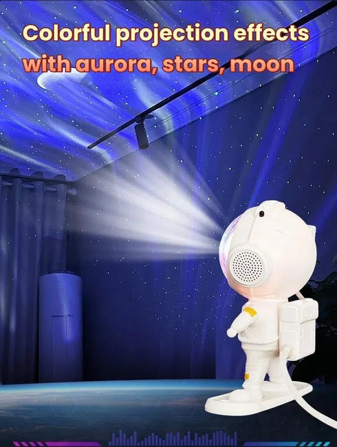 NIIWLAGIT 360 Astronaut Aurora Galaxy Projector, Rotating Star & Moon Night Light with White Noise, Music Sync, Remote