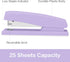 Deli Desktop Stapler - Office Stapler with 25 Sheet Capacity, Includes 1000 Staples and Staple Remover (Purple)