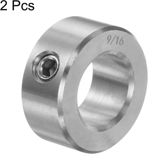 HARFINGTON 2pcs Shaft Collar, 9/16" Bore 304 Stainless Steel Set Screw for Wheel Barrow Axle, Machine Tools
