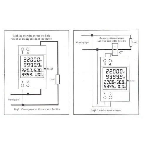 Electricity Single Phase Energy Meter Tester, AC 110V 40V-300V 100A Ampermeter, Power Voltmeter, Multimeter with