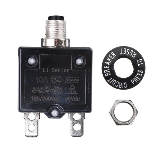 10A 125-250V AC 50V DC Push Button Circuit Breaker L1 Series Manual Reset Thermal Circuit Breaker