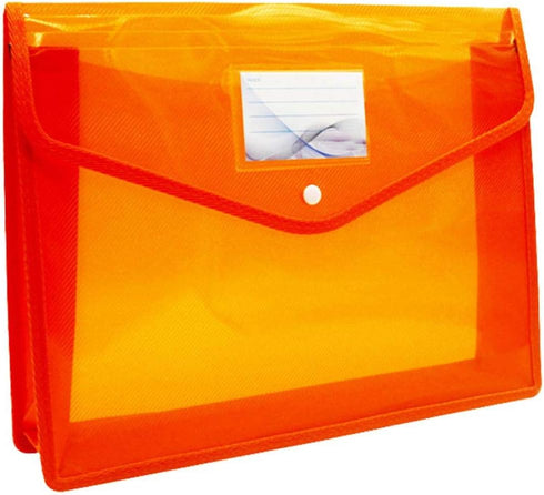 TIENO 2pcs Legal Envelopes, Plastic Expandable Folder with Pockets, Snap Closure File Wallet, Business Organizer, Orange