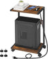 HOOBRO Computer Tower Stand - 2-Tier PC Stand with Charging Station and Locking Caster Wheels for Home Office