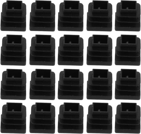 30pcs Black Square Furniture Leg Plugs Tube Bungs End Caps 15x15mm for