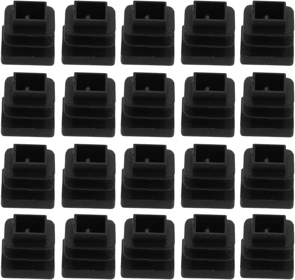 30pcs Black Square Furniture Leg Plugs Tube Bungs End Caps 15x15mm for