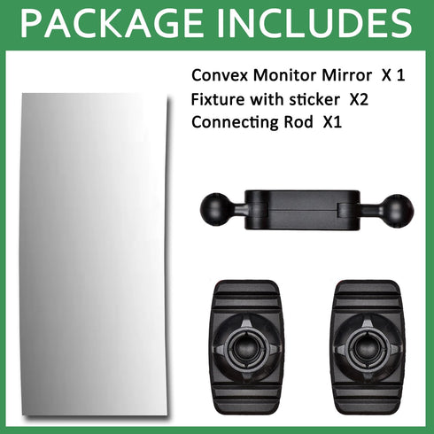onsogi 1 Pack Acrylic Wide Angle Rear View Mirror for Cubicle Desk Computer PC Monitor to See Behind You, Stick-on