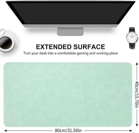 60x35cm) Desk Pad Soft PU Leather Large Mouse Pad Laptop Computer Desk Mat Table Blotter Flat Smooth Waterproof