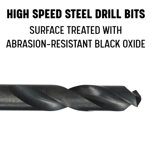 Drill America 1/4" High Speed Steel Heavy Duty Split Point Stub Drill Bit (Pack of 12), D/AST Series