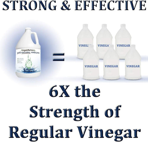 OrganicMatters 30% (128 oz Vinegar Organic Industrial Cleaning Agent Concentrate, Pure Non-GMO Kosher All-Purpose Home