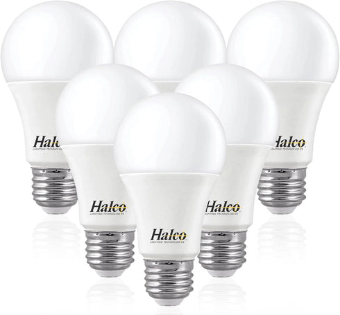 Halco ProLed A19 LED Light Bulbs, 60W Equivalent, Non-Dimmable, Frosted 120V, 9W, 720 Lumen, 6 Pack