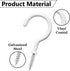 12 Pcs Heavy Duty Ceiling Hooks for Hanging Plants, 2.9 inches White Vinyl Coated Screw in Plant Hooks for Indoor