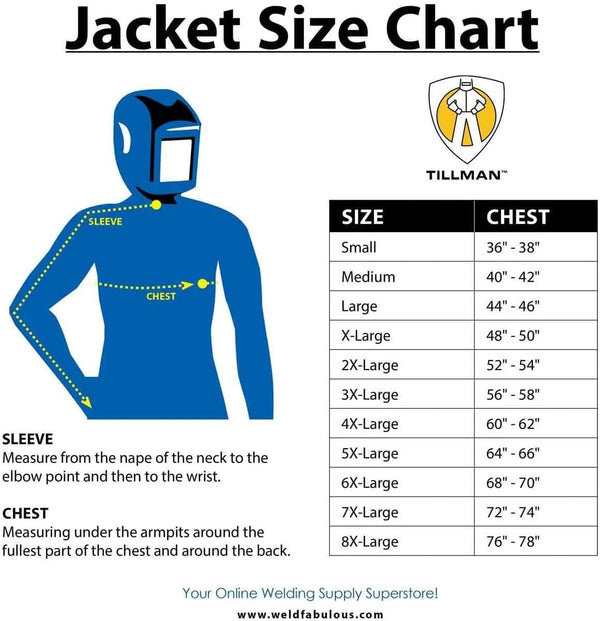 Tillman Flame Retardant Clothing Modern Jacket, 30" L, Green, L, Green, Large US