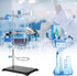 PINGEUI 2 PCS Lab Stand Set, 16 Inch Laboratory Support with 4 Retort Rings, 2 Flask & 2 Burette Clamps
