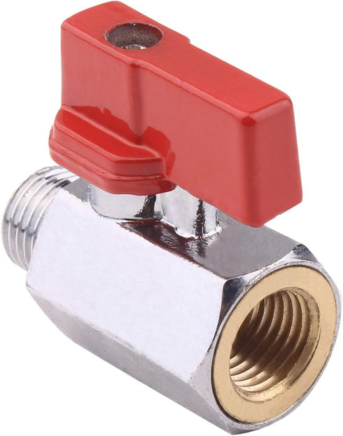 DERNORD Brass Mini Ball Valve NPT Thread, Shut-Off Valve Female & Male (1/4" Female & Male) - Pack of 1