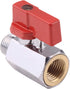 DERNORD Brass Mini Ball Valve NPT Thread, Shut-Off Valve Female & Male (1/4" Female & Male) - Pack of 1