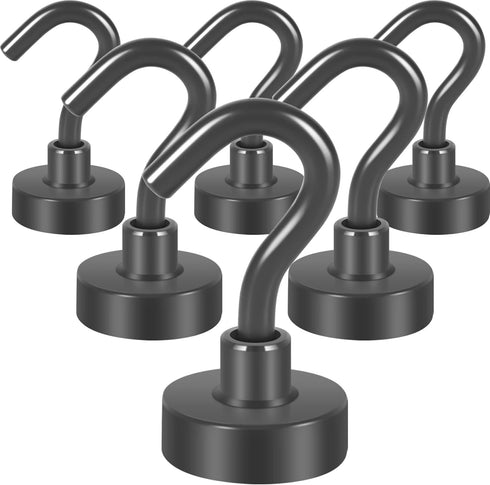 Neosmuk Magnetic Hooks, 27lb+ Heavy Duty Earth Magnets with Hook for Refrigerator, Extra Strong for Hanging