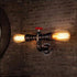 BYSUN Retro Industrial Steampunk Wall Sconce, 2 Lights Metal Water Pipe Style Mounted