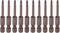 10 Pcs T10 Torx Bit 1/4" Hex Shank, 2" Length Magnetic Security Star Screwdriver Power Tool, Red
