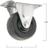 Heavy Duty Rubber Caster Wheel with Rigid Non-Swivel Top Plate - 2-Inch, 125 lb Load Capacity