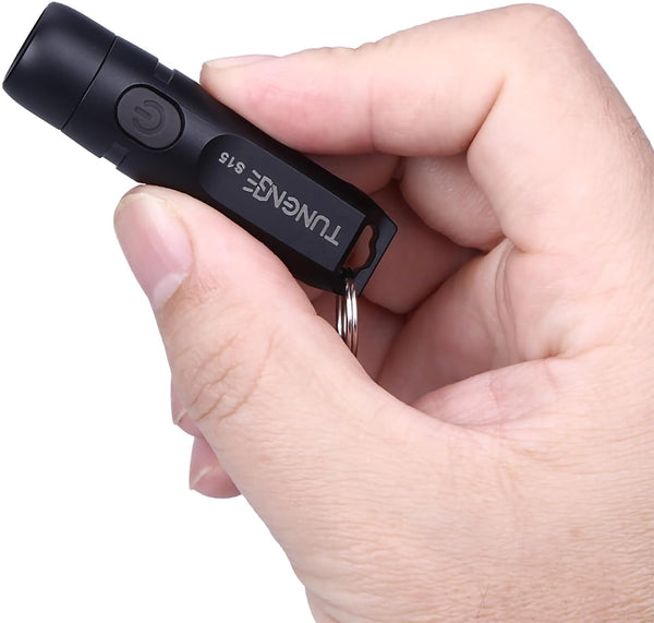 Rechargeable Keychain Flashlights, 650 High Lumens Mini EDC Pocket Flashlights for Camping & Emergency (Black)