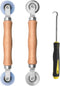 BAYTORY 3Pcs Window Screen Tool Kit, Spline Roller Tool with Wooden Handle & Steel/Nylon Bearing Wheels
