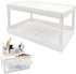 souG Desktop Storage Rack Organizer for Kitchen, Bathroom, Office, Double-Layer Cosmetic & Stationery Holder (White)