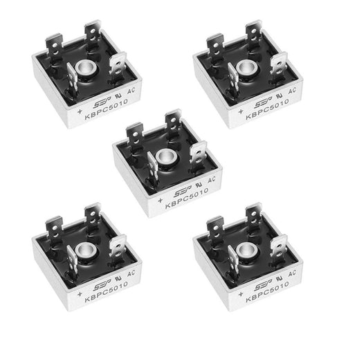 5pcs KBPC5010 Bridge Rectifier Diode, 50A 1000V Single Phase, Full Wave Electronic Silicon Diodes