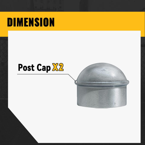 VIVIDA 1-3/8" Chain Link Fence Post Cap, Galvanized Steel, 2 PCS for 1-3/8" OD Post