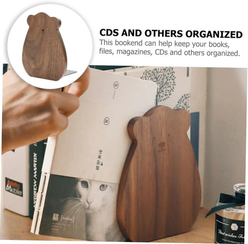 Modern Wooden Bookends for Kids - Stylish Desk Organizers for Boys and Girls