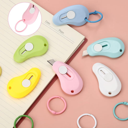 6 Pieces Mini Utility Knife Box Cutter, Colorful Pocket Knives for Letter Opening, Paper Cutting, DIY Crafts