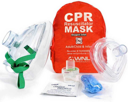 WNL Products CPR Rescue Mask - Adult/Child & Infant Pocket Resuscitator with Soft Case Kit