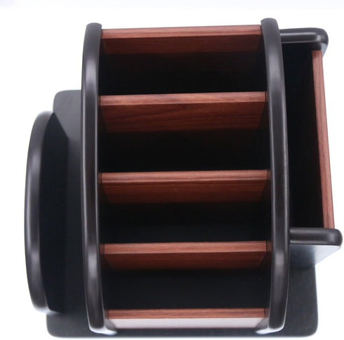 Coideal Remote Control Holder Caddy, Wooden Rotating Organizer, Large Spinning Wood Remote Holder for Living Room