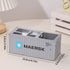 Multi-Function Desk Organizer, Gray Shipping Container Storage Box for Office Supplies, Pen/Pencil and Remote Control