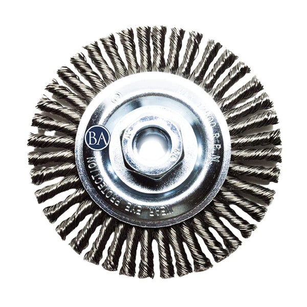 Benchmark Abrasives 4-1/2" x 1/4" Stringer Bead Wire Wheel for Weld Cleaning, 5/8"-11 Thread