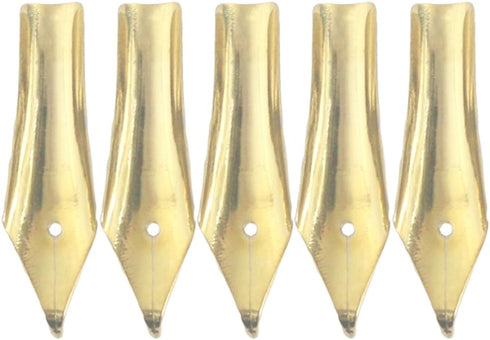 Gullor 5PCS Fountain Pen Nibs, Gold, Fit Jinhao 250/301/500/5099/8802/9009/5000, Bent Nib