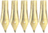 Gullor 5PCS Fountain Pen Nibs, Gold, Fit Jinhao 250/301/500/5099/8802/9009/5000, Bent Nib