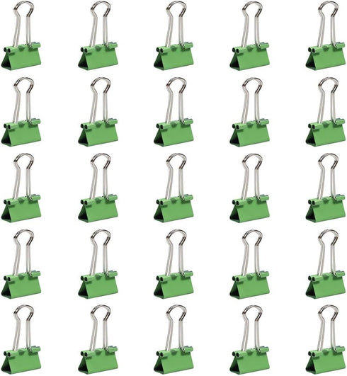 JAM PAPER Colorful Binder Clips - Small - Green - 3/4 Inch (19 mm) - 25/Pack