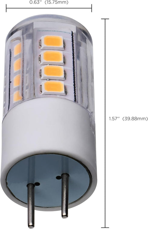 S12316 T5 GY6.35 12V 3000K, SATCO LED Bi-Pin Base Lamp, Low Voltage Halogen Replacement, Clear